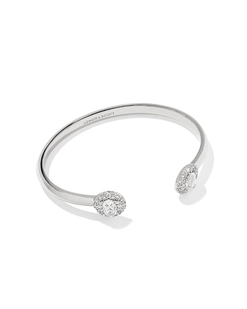 KENDRA SCOTT- Bella Rhodium Cuff Bracelet in White CZ